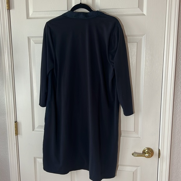 J.Jill Linen & Embroidered Front Navy Blue Tunic, Sz Large - Picture 2 of 9